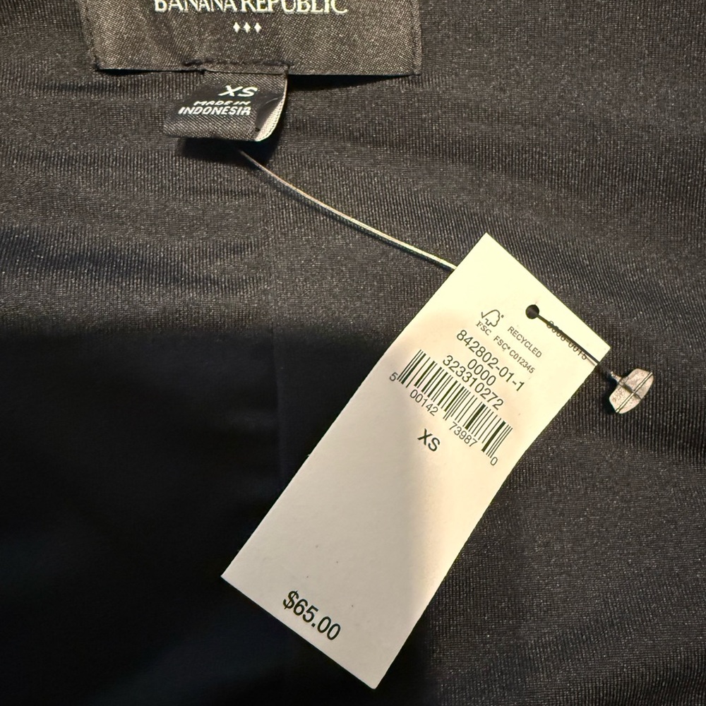 Banana Republic Black Velvet Long Sleeve Top - Picture 3 of 3